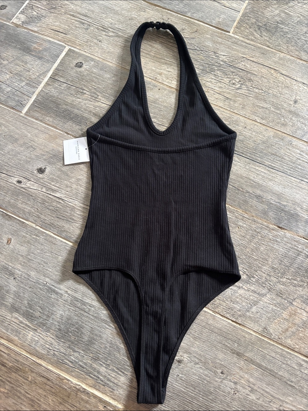 American Eagle Outfitters Black Ribbed Halter Bodysuit - Picture 6 of 6
